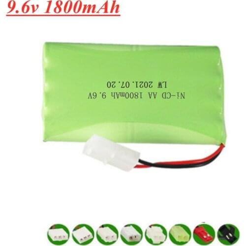 1PCS 9.6v 1800mAh Rechargeable Battery For Rc toy Car Boat Gun Tanks Trains Robot Parts AA Ni-MH 1400mAh 9.6v Battery Pack