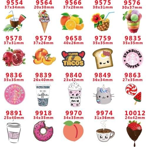 2018 new arrival Free shipping 30 pcs/package printed resin planar flat-back resins for Hair Bow Decoration PR9554