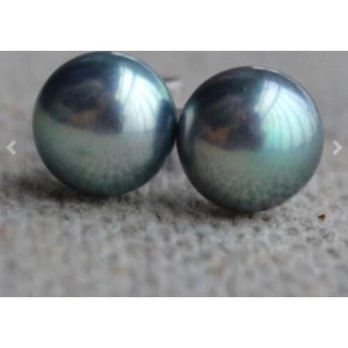 New Arrival Real Pearl Earring 6-7MM Gray Freshwater Pearl Stud Earrings Wedding Bridesmaid Gift Jewelry Nice Women Gift