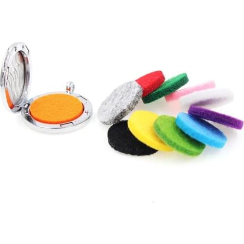 New 20pcs Colorful Aromatherapy Felt Pads 22.5mm Fit for 30mm Essential Oil Diffuser Locket color randomly