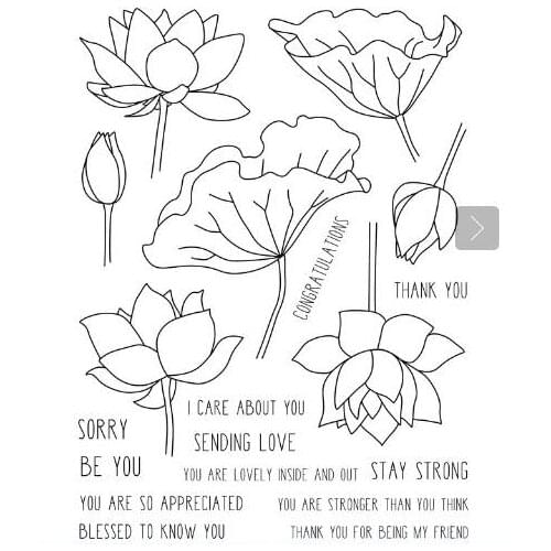 LOVELY LOTUS Transparent Clear Silicone Stamp/Seal for DIY scrapbooking/photo album Decorative clear stamp A1819