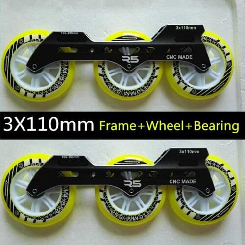 3X110mm Inline Skates Base with 110mm Skating Wheel for FSK Slalom Convert to Inline Speed Skates Cone Flexible Skating ILQ-11