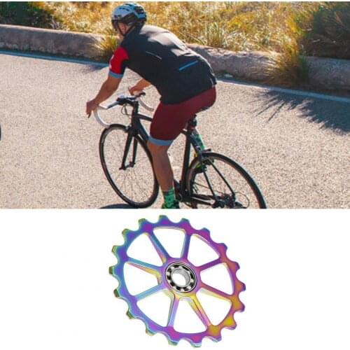 Universal MTB Bicycle 18 Teeth Aluminum Alloy Guide Wheel Rear Derailleur Pulley Ceramic Bearing Mountain Bike Tension Wheel