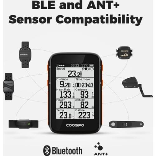 Coospo GPS Bike Computer BC200 2.4inch ANT+Bluetooth5.0 Bicycle Speedometer Odometer Multi-Language Cycling Accessories