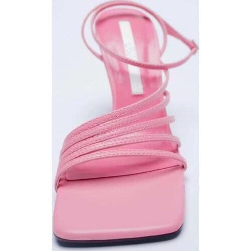 Large Size Female Sandal Fashion Womens Shoes 2021 Strappy Heels Big Girls Luxury Comfort Lace Up Summer Stiletto Ankle New High