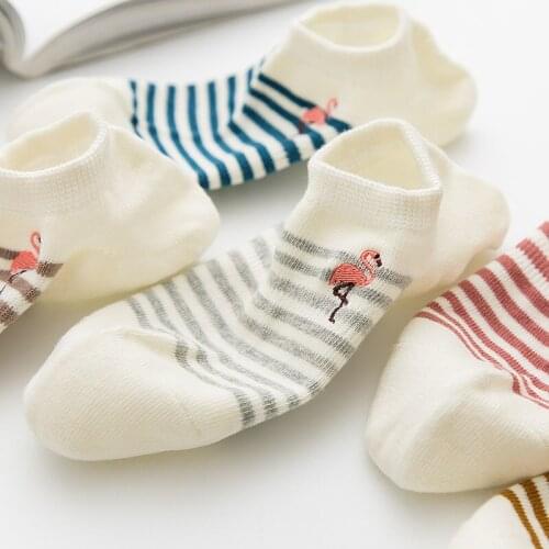 Women Socks Summer Color Cotton Ankle Socks Female Striped Casual Breathable Fashion Style Print Short Socks Girls High Quality