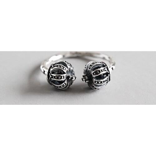 WYJZY Vintage crown sterling silver opening ring for women personalized womens fashion casual wear ring
