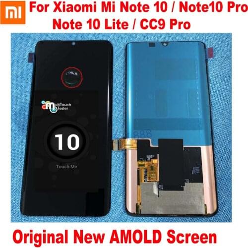 Original Best AMOLED Edge LCD Display For Xiaomi MI Note 10 CC9 Pro Touch Screen Digitizer Assembly Note10 Lite Phone Pantalla