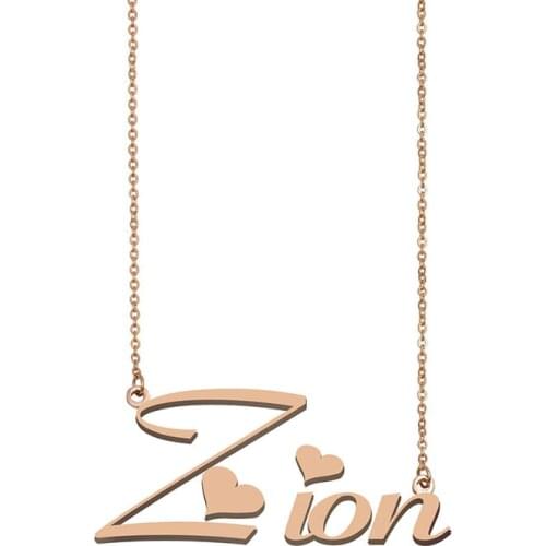 Zion Name Necklace Custom Personalized Gold Choker for Women Girls Best Friends Birthday Wedding Christmas Mother Days Gift