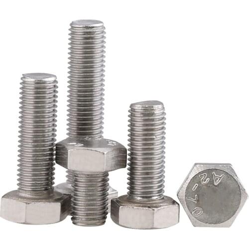 1-5Pcs M6 M8 M10 304 Stainless Steel Fine Thread External Hex Screw Thread Pitch 0.75/1.0/1.25mm