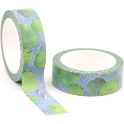 1PC/lot 15MM*10M Solar Term Summer Solstice Lotus washi tape Masking Tapes Decorative Stickers DIY Stationery School Supply
