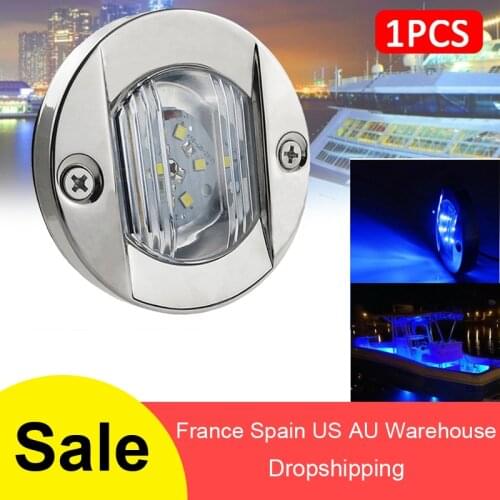 1Pc DC 12V Marine Boat Transom LED Stern Light Round Plastic ABS 6LED Tail Lamp Boat Yacht Accessories Taillights