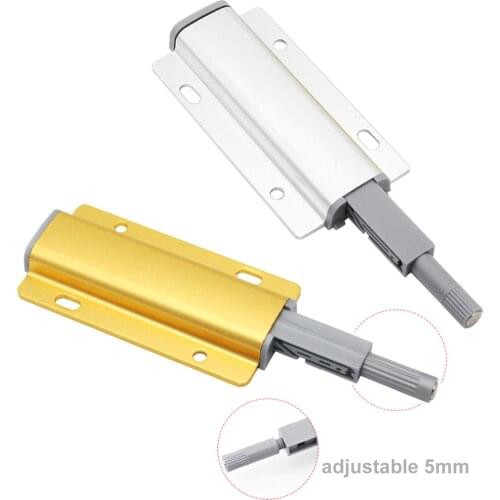 10/4 sets Adjustable Magnetic Push To Open Cabinet Catch Aluminum Alloy Stopper Closer pull plunger Kitchen Bathroom Gold/Silver