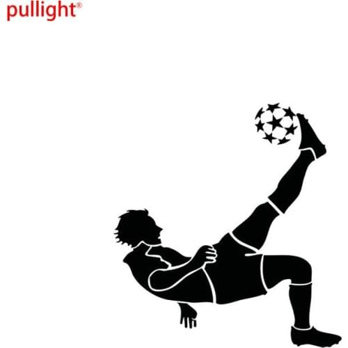 10.9*11.6CM Personalized Soccer Player Playing Football Cartoon Motorcycle Vinyl Decals Stickers