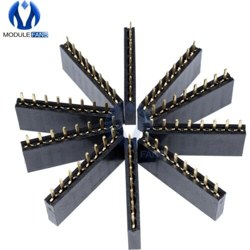 10PCS 1x8 Single Row 8 Pins PCB Socket Female Header 2.54mm 8 Pin 8Pin 3mm Length of Pin DIY 8P