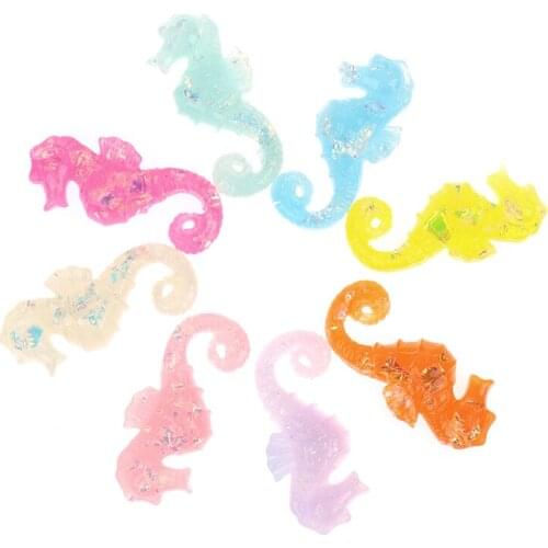 12Pcs Kawaii Cute Cartoon Seahorse Cabochons Scrapbooking Jewelry Craft Decoration Accessories