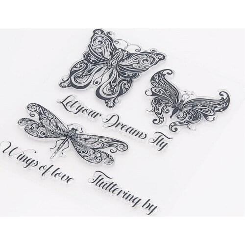 14.5x16.5cm butterfly Transparent Seal Clear Stamps Cutting Dies Roller Stamps DIY Scrapbook Album / Card Production Easter