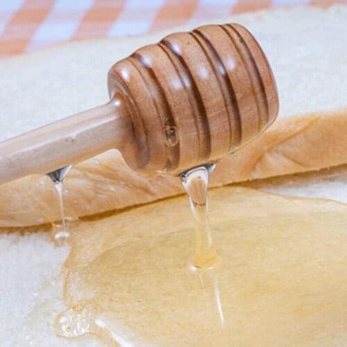 2PCS Long Handle Wood Honey Stir Bar Practical Honey Mixing Stick Jar Spoon Supplies For Coffee Milk Tea Kitchen Tool