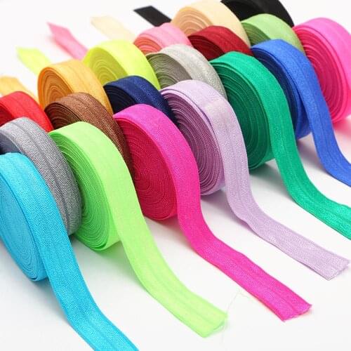 5Yard 5/8" 15mm Rubber Band Fold Over Elastic Band Spandex Ribbon Elastic Shiny Band For DIY Sewing Hair Accessories Garment