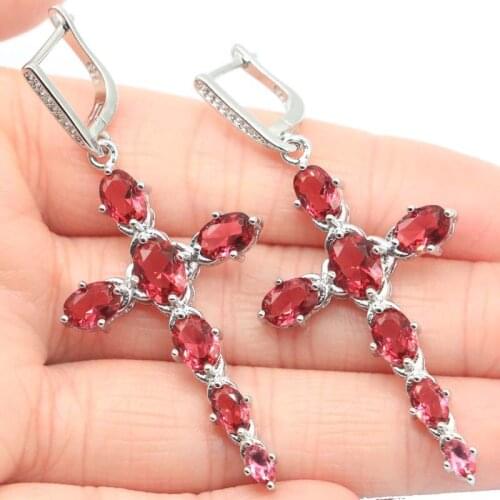 45x29mm Princess Cut Big Squre 22mm Gemstone 23g Created Blue Aquamarine CZ Women Dating Silver Earrings