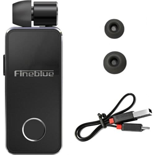 1Pc Fineblue F2 Pro Bluetooth Earphone Retractable Clip with Microphone Wireless Hands-free Noise Canceling Headset for Business