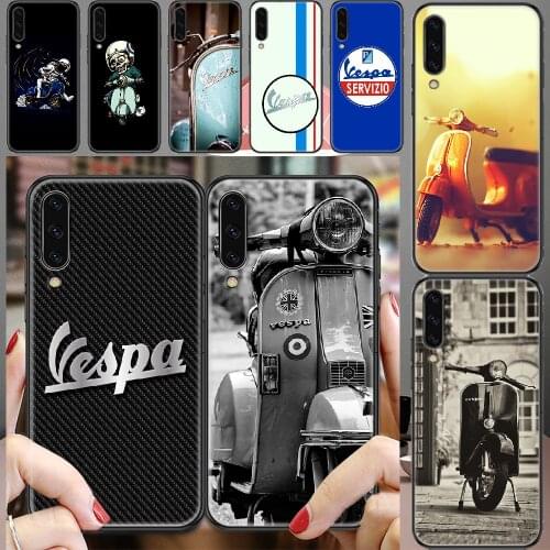 Vespa Scooter Motorcycle astronaut Phone case For Samsung Galaxy A 3 5 7 8 10 20 21 30 40 50 51 70 71 E S 2016 2018 4G black