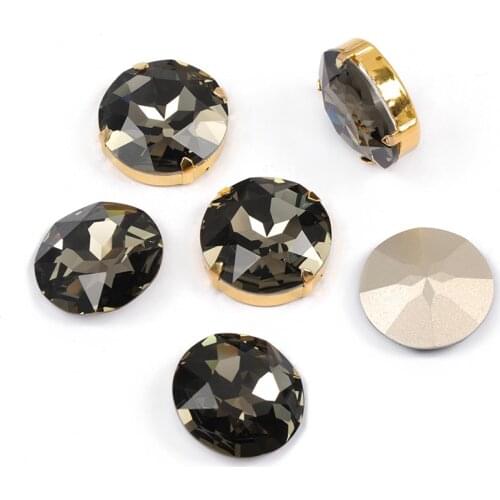 Black diamond Glass Rhinestone Sewing On Clothes Wedding Dress DIY Fashion Rhinestone Decoration Sticker Sewing Accessories