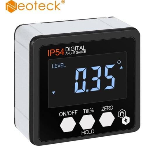 Neoteck Digital Angle Gauge Level Box Protractor Angle Finder Inclinometer & Magnetic Base Electron Goniometers 4*90° Level Box