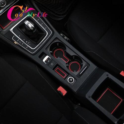 Color My Life Anti-Slip Car Door Groove Mat for Volkswagen VW Golf 7 7.5 MK7 MK7.5 2013 - 2019 Silicon Gate Slot Pad Cup Mats