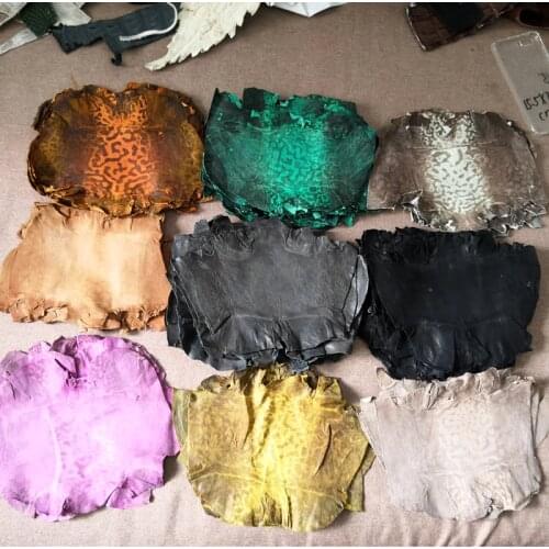 Colorful Genuine Soft Frog Skin Pieces for DIY Leather Craft Phone Case Watch Belt Knife Handle Material 0.6mm 11x20cm