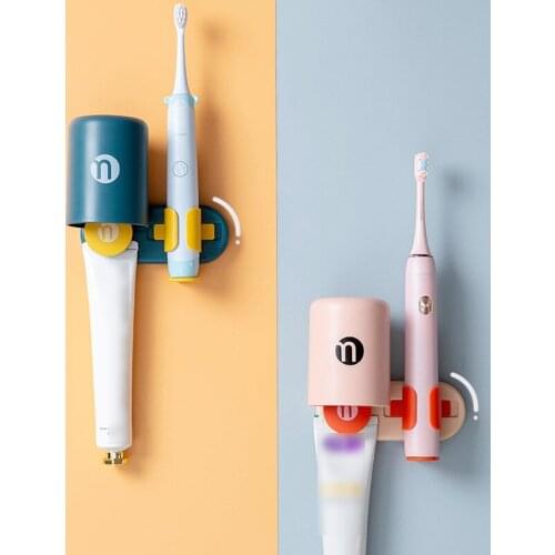 Electric Toothbrush Holder Toothpaste Dispenser Bathroom Toothbrush Storage Box With Toothbrush Cup Storage Holder