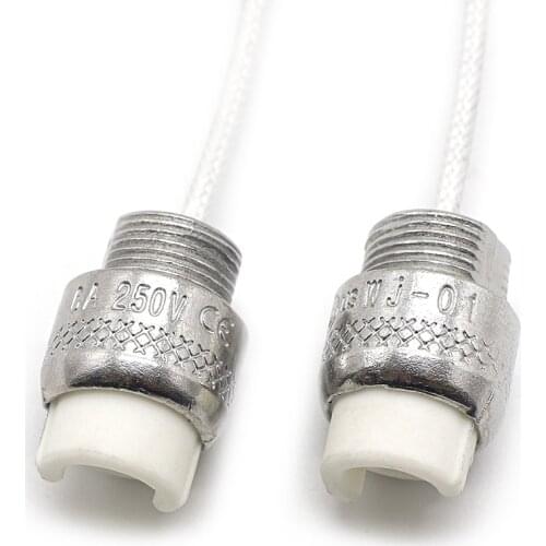 Shortwave Infrared Lamp Holder Halogen Tube Ceramic Holder High Temperature Resistant Ceramic Metal Solar Tube Lamp Holder Head