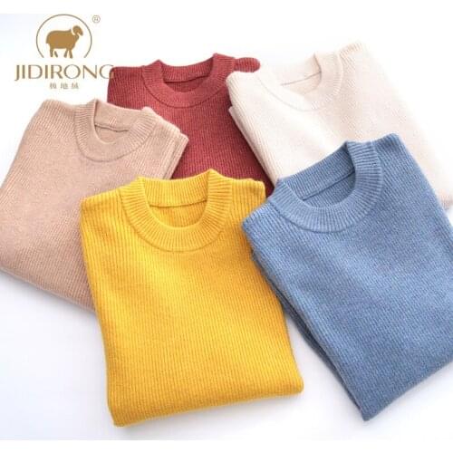 Childrens Sweater Autumn Winter Baby Boys Girls Casual Solid Knitted Sweater Toddler Kids Elasticity Pullover Warm Wool Sweater