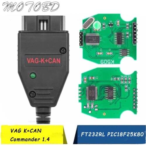 Hot 2019 Free Shipping FOR VAG K+CAN Commander 1.4 obd2 Diagnostic Scanner tool FOR VAG 1.4 COM cable For vag scanner