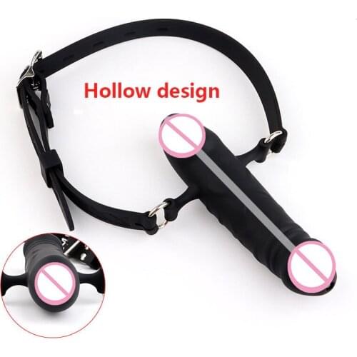 Double-Ended Dildo Gag Head Strapon Mouth Gag Fetish bdsm Bondage Penis Harness Lesbian Sex Toys Sex Products Adult Erotic Toys