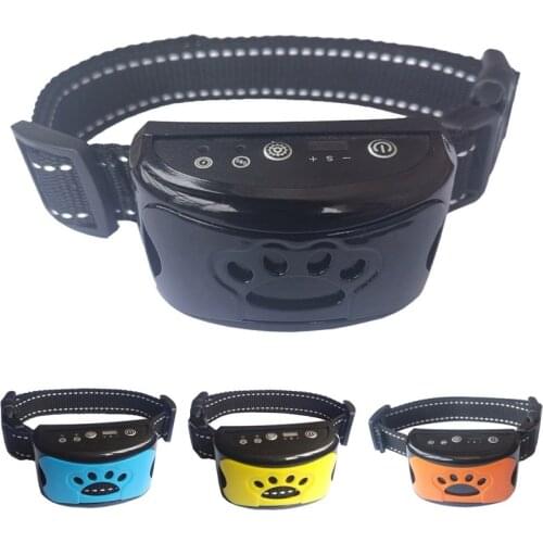 Pet Dog Anti Barking Device USB Electric Ultrasonic Dogs Training Collar Rechargeable Dog Stop Barking Vibration Collar
