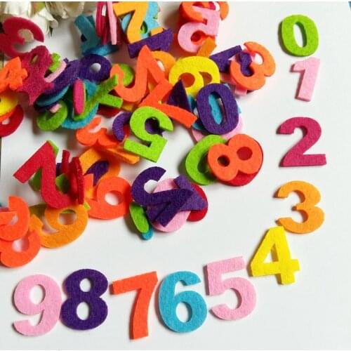 300pcs Felt numeral Polyester Fabric For Sewing Felt Craft Fabric Scrapbooking DIY SuppliesFieltro Feltro Random mix Non-woven