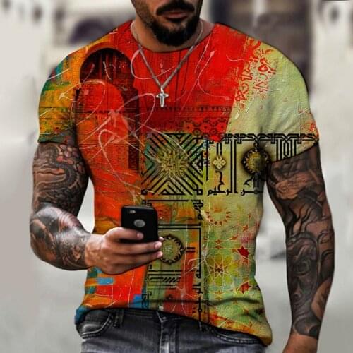 2021 latest hot sale 3D printing abstract pattern T-shirt for men and women Trendy mens T-shirt Fashion