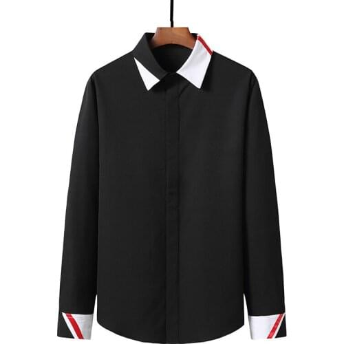 Hit Color Business Casual Button Up Shirt Men 2021 Brand Slim Fit Long Sleeve Dress Shirt Mens Work Social Shirts Chemise Homme