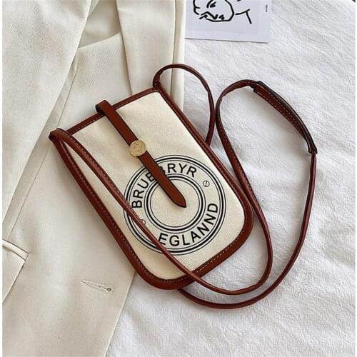 Canvas Mobile Phone Bag Economic Card Coin Purse Womens New Style 2021 Fashion Shoulder All-Match Messenger Trend Simpel Light