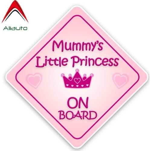 Aliauto Interesting Car Sticker Mummy Little Princess Baby on Board High Quality Colored Sunscreen Decal PVC Graphic,13cm*13cm