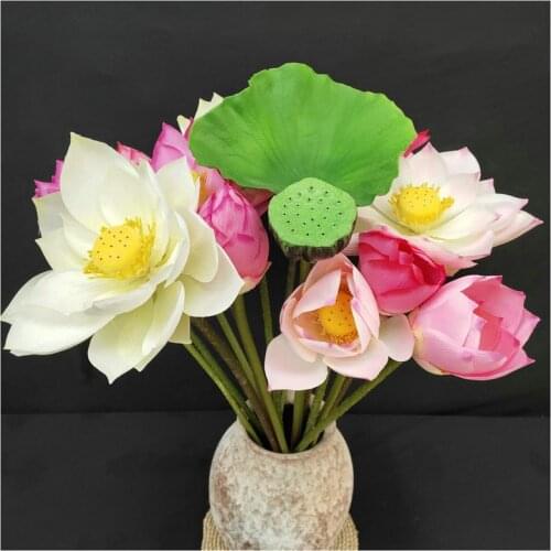 Artificial Lotus Fake Lotus Leaf Lotus Flower Branch Home Bedroom Decoration Fake Plants Bedroom Decor