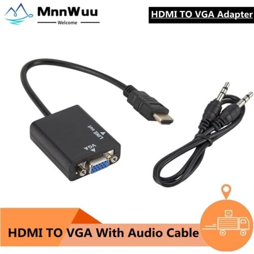 HDMI to VGA Adapter Cable Male To Female HDMI TO VGA Converter Adapter 1080P Digital to Analog Video Audio For Tablet