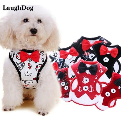 Small Medium Dog Harness Leash Set Breathable Multi-Style Bow Vest Gentleman Dog Vest+Necktie Wedding Party For Pets Supplies