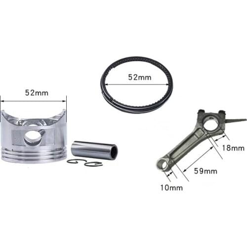 Piston+Conrod Kit (with Piton,Ring,clip,pin,Connecting Rod) for 152F 2.5HP 97CC Gasoline Engine,1KW Parts
