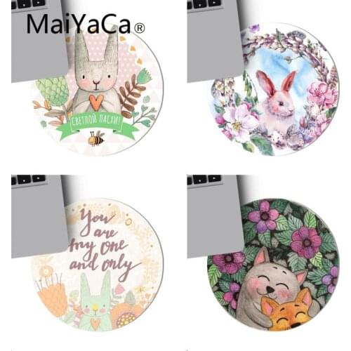 MaiYaca Cartoon cute rabbit maxim Computer Gaming round Mousemats gaming Mouse pad For PC Laptop Notebook 20x20cm gamer desk pad
