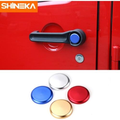 SHINEKA Aluminium Alloy Colorful Door Handle Button Cover Car Sticker 2&4 Doors for Jeep Wrangler JK 2007-2017