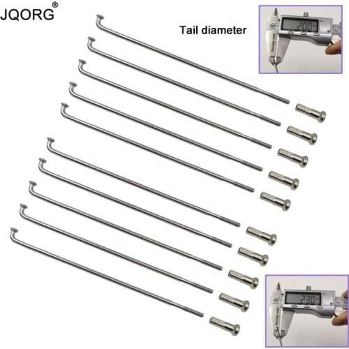 Material 304 Stainless Steel J-bend Diameter 2.3 mm - 2.0 mm Butted Electric Bike Spokes Lighting Sliver Color Bicycle Spokes