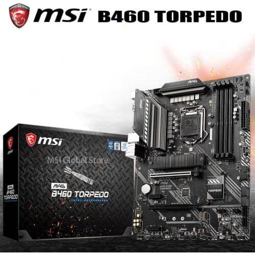 LGA 1200 MSI MAG B460 TORPEDOO Motherboard DDR4 2933MHz 128GB PCI-E 3.0 DisplayPort M.2 SATA3 Desktop B460 Mainboard 1200 New