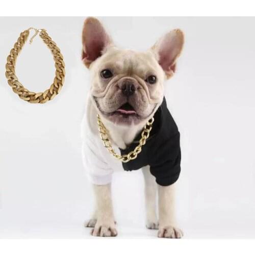 Pet Fashion Necklace French Bulldog Doberman Small and Medium-Sized Dog Dog Bully Gold Chain Pet Necklace Jewelry Accessories